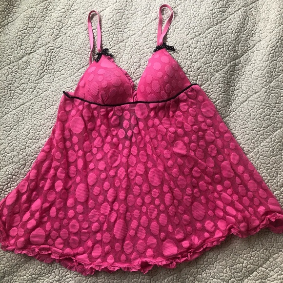 Pink Polka Dot Negligee and Panty Set NWOT - Picture 4 of 9